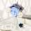 Flores artificiais de seda azul, dálias e rosas com hastes (24) 5