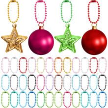 100pcs Metal Ball Bead Hanging Chains Chain Tags for Christmas Tree Ornaments and Xmas Tree Charms Random Color