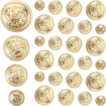 Boutons de costume vintage en métal doré, forme ronde, sans bavures ni bords, lot de 40 pour homme
