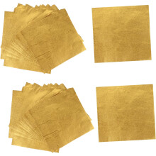 Feuilles d'aluminium comestibles dorées de qualité alimentaire, 100 pièces, 20 x 20 cm, texture peau d'orange