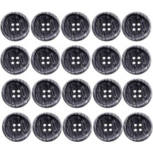 40pcs Resin Buttons Set, 4-Hole Vintage Wood Grain Style, Triangular Oval Shape