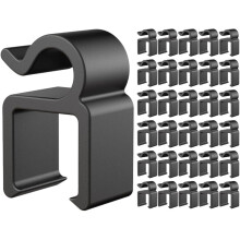 40 Stück robuste Kunststoff-Handyhalterungs-Kabelclips, Mikrofonkabel-Aufbewahrungsclips, einfache Installation, schwarzer Organizer