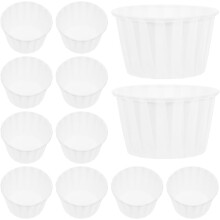 50 caissettes à cupcakes en papier blanc à bords frisés et imprimé de dessins animés