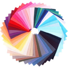 Juego de 50 piezas de tela de patchwork de algodón de color liso de 10x10 cm, paquete de telas para costura DIY con tejido liso de algodón.