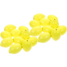 50pcs Lemon Wood Beads with Jute String Tassels Wooden Loose Beads