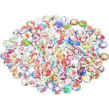 100 Stück Weihnachtsmann-Glasaufkleber mit flacher Rückseite, Zubehör