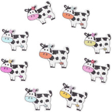 100 botones de madera con forma de animales de dibujos animados para coser, ideales para decorar ropa.