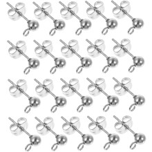 40 Stück DIY Kugelohrringe Ohrschmuck Accessoires Modischer, glatter und stilvoller Schmuck für DIY-Projekte und Bastelarbeiten