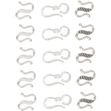 40 Stück verkupferte, versilberte S-Haken-Verschlüsse, Armbandschnallen, Schmuckherstellungszubehör