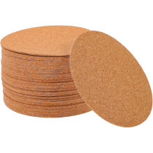 100 Stück Kork-Tassenuntersetzer, 9,9 cm Durchmesser, rund, selbstklebend, rutschfest, schlichtes Design