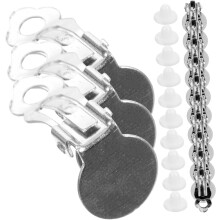Clip-Ohrring-Adapter, 200 Stück, weiß, Froschclips mit weichen Gummipads