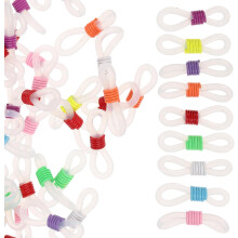 100pcs Rubber Eyeglasses Chain Ends Anti-Slip Connectors for Glasses Strap DIY Eyeglass Chain Holders Suitable