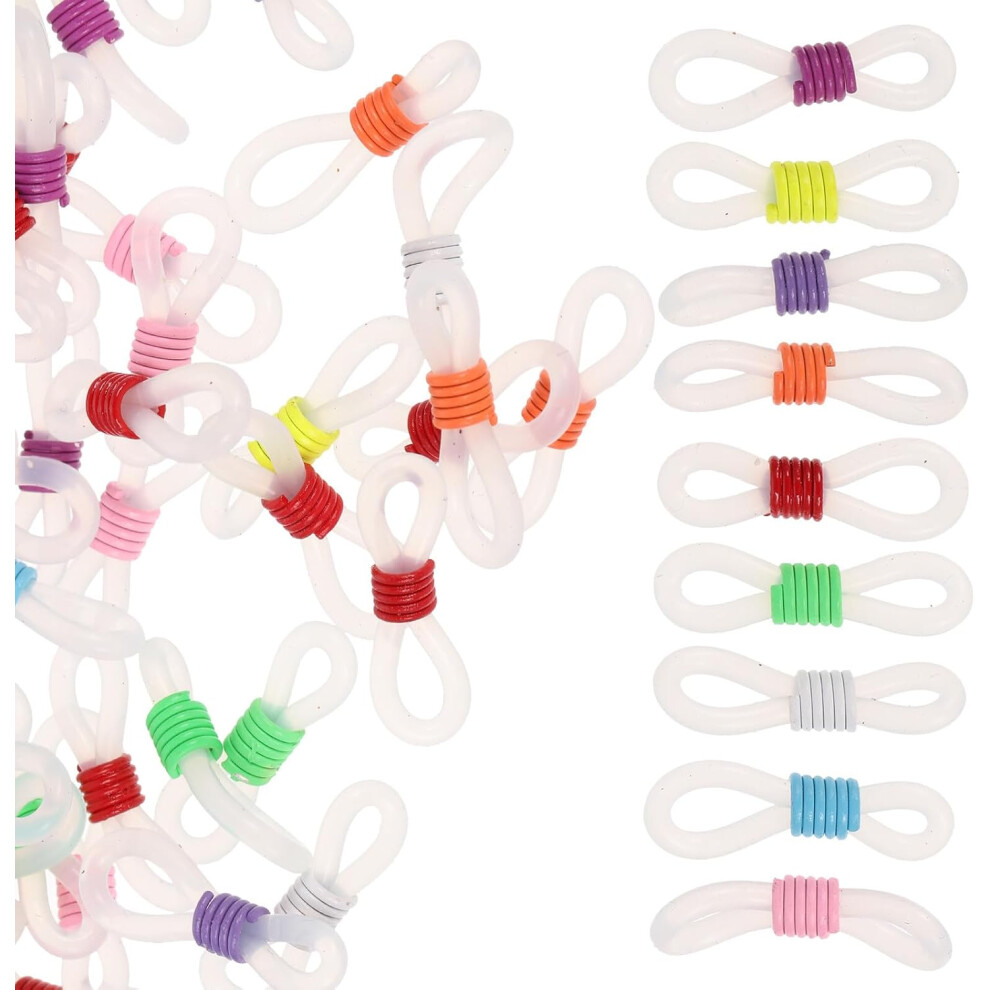 Hkhbjs 100Pcs Rubber Eyeglasses Chain Ends Anti-Slip Connectors For Glasses Strap Diy Eyeglass Chain Holders Suitable