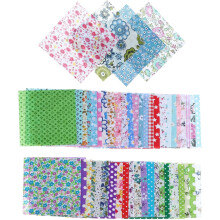 50 st. lapptäcke i ren bomull för gör-det-själv-quiltprojekt, blommönster