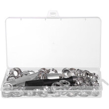 100-teiliges Ösen-Set (12 mm) mit wasserdichten Stoffschnallen, schwarzes Metall-Handwerkzeug-Zubehörset