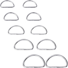 100 Stück D-Ringe aus Metall und passende Taschenverschlüsse, silberfarbene Legierung, D-förmige Ringe