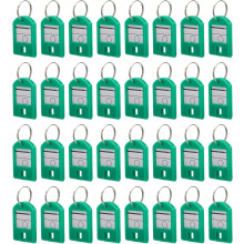 50pcs etiquetas chave etiquetas rótulo de identificação plástico para a bagagem anéis divididos chave guias para a gestão