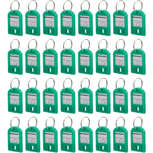 50pcs Key Tags Tags Plastic Id Label for Luggage Split Rings Key Tabs for Management