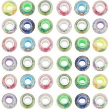 100 Stück lose Weihnachtsperlen mit großem Loch, DIY-Armband-Abstandshalter, gemischte Stile