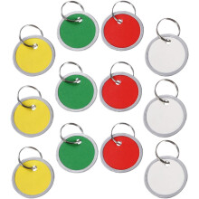 Etiqueta de chave redonda colorida de 50pcs com identificadores de bagagem multifunção de anéis