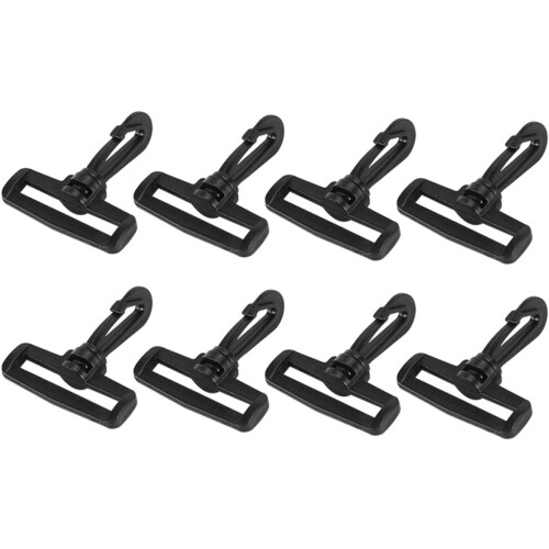 50pcs Black Plastic Swivel Snap Hooks Backpack Hooks with Rotating Buckle