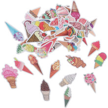 100 Stück Eiscreme-Aufkleber aus PVC-Material, dekorativ und einfach anzubringen, für Feinschmecker