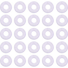 100 perles de verre en forme de donut à faire soi-même, 10 mm, violettes et argentées à paillettes, breloques rondes entretoises