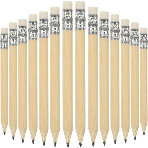 50 crayons de golf courts de 10 cm, couleur bois d'origine