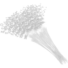 100PCS White Plastic Pearl Sticks for Bridal Bouquet Wedding Pearl Strings Party Decoration Artificial Garland Supplies