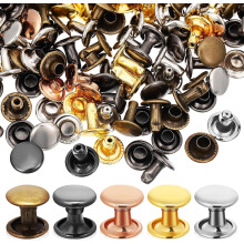 Kit de 100 remaches metálicos de doble cabeza para trabajos en cuero, 8x8 mm