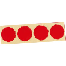 40 Stück rote, runde, gezackte Spitzen-Selbstklebe-Verschlussaufkleber, 5 cm Durchmesser