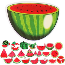 50 Stück Wassermelonen-Aufkleber, Sommer-Mottoparty-Aufkleber, tropische Stranddekoration