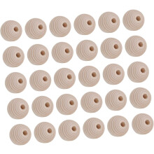 100pcs Thread Beads Wood Beads Accessories DIY Beaded Materials Khaki Color