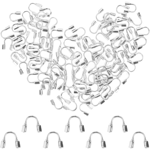 100 Stück U-förmige Drahtschutzkappen, silberfarben, 4x5 mm