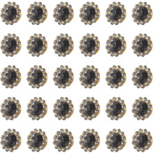 50 stuks grijze strass-knopen van 12 mm voor het naaien, zelf te maken met glazen kristallen zonnebloemapplicaties en decoratieve sluitingen.