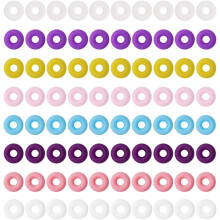 Silicone Stopper Rings 6mm Hole Beads Lightweight Reusable 100pcs Assorted Color Random Color