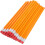 Lot de 100 crayons de bois HB avec gommes rouges et corps jaune, construction solide. 1