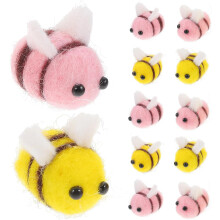 24pcs Wool Felt Bee Charms and Small Felt Bee Decorations DIY Craft Accessories