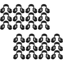 24 Flaschenkerzenhalter, wiederverwendbar, mit Clip, Kunststoff, Doppelhalter, schickes Design, Schwarz