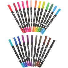24-teiliges Set aus waschbaren Markern mit zwei Spitzen, weiche Pinsel- und feine Aquarellstifte