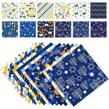 Chanukka-Sternenpapier, 24 Stück, gemustertes Papier für jüdische Feierlichkeiten, Scrapbooking, Origami, Collagen und Kunst
