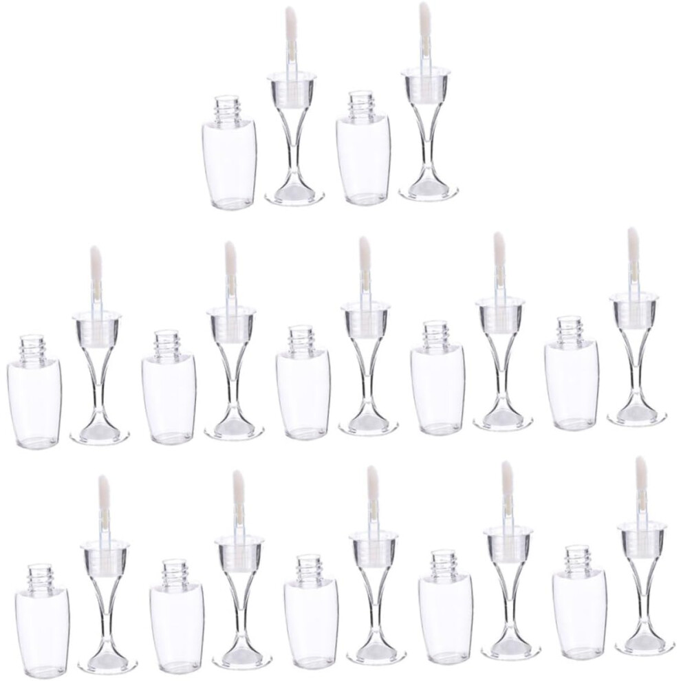 Hkhbjs 1Set Refillable Empty Lip Gloss Tubes Wine Glass Shape Plastic Diy Lip Balm Containers
