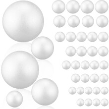 40 weiße Schaumstoffkugeln, Bastelschaumstoffkugeln für DIY-Dekorations- und Kunstprojekte