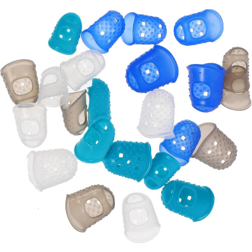 24pcs Finger Protectors Rubber Finger Tips in Assorted Sizes S/m/l