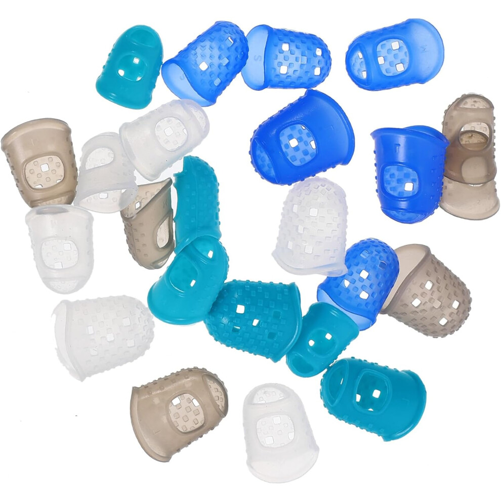 Hkhbjs 24Pcs Finger Protectors Rubber Finger Tips In Assorted Sizes S/M/L