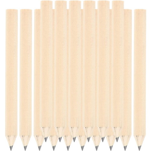 50 lápices de golf HB cortos de madera con núcleo hexagonal negro.