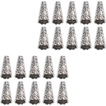 100pcs Zinc Alloy Bead Caps DIY Jewelry Findings Silver Tone Beads Caps for Handmade Accessories Crafting Supplies