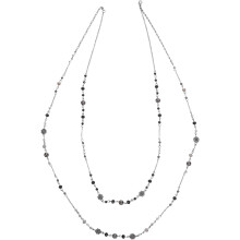Lange, mehrreihige Perlenkette im Boho-Stil mit floralem Anhänger für Damen