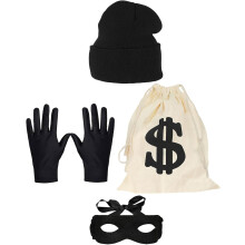 Sada na hranie rolí Kostým lupiča pre dospelých Halloween Karneval Párty Vrátane pleteniny