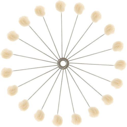 100pcs Leathercraft Wool Ball Applicators with Metal Handle 12.5cm